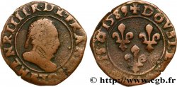 HENRI III Double tournois, type de Rouen 1589 Rouen