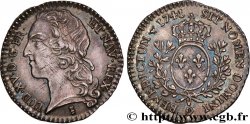 LOUIS XV  THE WELL-BELOVED  Dixième d écu aux branches d’olivier, tête ceinte d’un bandeau 1741 Rennes MS
