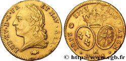 LOUIS XV DIT LE BIEN AIMÉ Double louis d or aux écus ovales, buste lauré 1773 Bordeaux TTB+