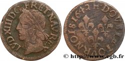 LOUIS XIII  Double tournois, type de Warin 1642 La Rochelle