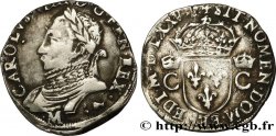 HENRI III. MONNAYAGE AU NOM DE CHARLES IX Teston, 10e type 1575 Toulouse