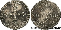 HENRY III Quart d écu, croix de face 1580 Rennes
