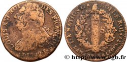 LOUIS XVI 2 sols dit  au faisceau , type FRANÇOIS 1792 Limoges