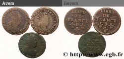 LOUIS XIV  THE SUN KING  Lot de trois liards n.d. Ateliers divers