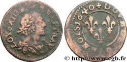 LOUIS XIII  Double tournois au grand buste viril drapé 1640 Ateliers de l’axe Loire-Rhône