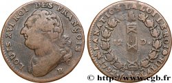 LOUIS XVI (MONARQUE CONSTITUTIONNEL)  12 deniers dit  au faisceau , type FRANÇOIS 1792 Rouen