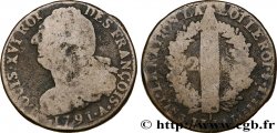 LOUIS XVI 2 sols dit  au faisceau , type FRANÇOIS 1791 Paris
