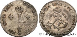 LOUIS XV  THE WELL-BELOVED  Double sol de billon 1742 La Rochelle SS