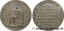 CONFIANCE (MONNAIES DE...) Monneron de 2 sols à la Liberté 1791 Birmingham, Soho