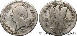 LOUIS XVI 15 sols dit &nbsp;au génie&nbsp;, type FRANÇOIS 1791 Paris q.MB