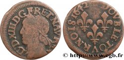 LOUIS XIII LE JUSTE Double tournois, type de Warin 1642 