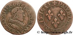 LOUIS XIII LE JUSTE Double tournois, type 1 de Tours 1635 Tours