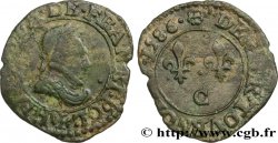 HENRI III Denier tournois, type de Saint-Lô 1586 Saint-Lô