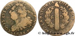 LOUIS XVI 6 deniers dit  au faisceau , type FRANÇOIS 1793 Nantes S
