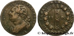 LOUIS XVI (MONARQUE CONSTITUTIONNEL)  12 deniers dit  au faisceau , type FRANÇOIS 1792 Paris