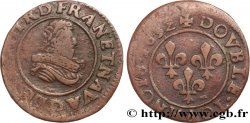 LOUIS XIII LE JUSTE Double tournois, type 8 1632 Lyon
