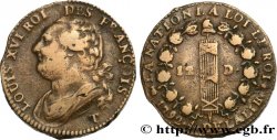 LOUIS XVI 12 deniers dit &nbsp;au faisceau&nbsp;, type FRANÇOIS 1792 Nantes