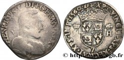 FRANCIS II. COINAGE AT THE NAME OF HENRY II Teston du Dauphiné à la tête nue 1560 Grenoble