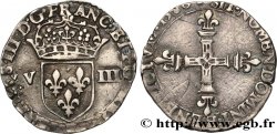 HENRY III Huitième d écu, écu de face 1580 Tours