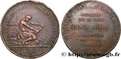 REVOLUTION COINAGE / CONFIANCE (MONNAIES DE…) Monneron de 5 sols à l Hercule, frappe monnaie 1792 Birmingham, Soho