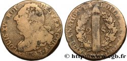 LOUIS XVI (MONARQUE CONSTITUTIONNEL)  2 sols dit &nbsp;au faisceau&nbsp;, type FRANÇOIS 1793 Paris
