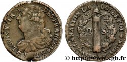 LOUIS XVI (MONARQUE CONSTITUTIONNEL)  2 sols dit  au faisceau , type FRANÇOIS 1792 Perpignan
