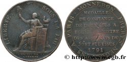 REVOLUTION COINAGE / CONFIANCE (MONNAIES DE…) Monneron de 2 sols à la Liberté 1791 Birmingham, Soho