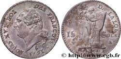 LOUIS XVI 15 sols dit  au génie , type FRANÇOIS 1791 Paris AU