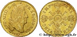 LOUIS XIV  THE SUN KING  Louis d or aux quatre L 1695 Lyon fVZ