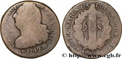 LOUIS XVI (MONARQUE CONSTITUTIONNEL)  2 sols dit &nbsp;au faisceau&nbsp;, type FRANÇAIS 1792 Strasbourg