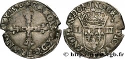 CHARLES X, CARDINAL DE BOURBON Quart d&nbsp;écu, croix de face 1590 Nantes