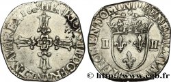 HENRI IV LE GRAND Quart d&nbsp;écu, croix feuillue de face 1605 La Rochelle TTB