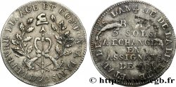 REVOLUTION COINAGE 5 sols Lefèvre Lesage et Cie 1792 Paris SS
