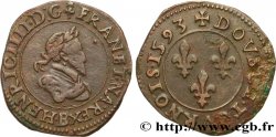 HENRI IV LE GRAND Double tournois, 2e type de Dieppe (légende latine) 1593 Dieppe