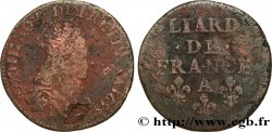 LOUIS XIV LE GRAND OU LE ROI SOLEIL Liard de cuivre, 2e type 1655 Corbeil