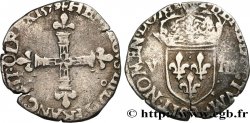 HENRY III Huitième d écu, croix de face 1579 Rennes