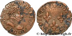 LIGUE. COINAGE AT THE NAME OF HENRY III Double tournois, type de Poitiers 1588 Poitiers