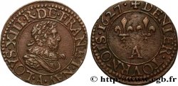 LOUIS XIII  Denier tournois, type 4 1627 Paris AU/AU