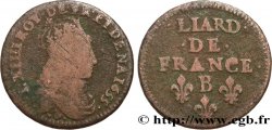 LOUIS XIV &nbsp;THE SUN KING&nbsp; Liard de cuivre, 2e type 1655 Pont-de-l’Arche