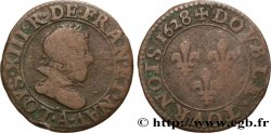 LOUIS XIII  Double tournois, type 5 de Paris 1628 Paris