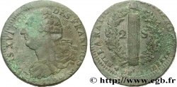 LOUIS XVI (MONARQUE CONSTITUTIONNEL)  2 sols dit  au faisceau , légende fautée FRANCIOS 1793 Lille TB+