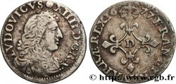 LOUIS XIV &nbsp;THE SUN KING&nbsp; Quatre sols à la croix formée de lis 1677 Vimy-en-Lyonnais (actuellement Neuville-sur-Saône)
