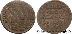 LOUIS XIV  THE SUN KING  Liard de cuivre, 2e type 1655 Corbeil