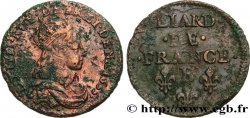 LOUIS XIV  THE SUN KING  Liard de cuivre, 2e type 1655 Pont-de-l’Arche