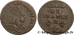 LOUIS XIV  THE SUN KING  Liard de cuivre, 2e type 1656 Pont-de-l’Arche