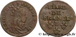 LOUIS XIV  THE SUN KING  Liard de cuivre, 2e type 1656 Pont-de-l’Arche