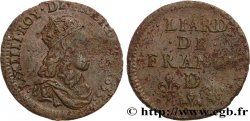 LOUIS XIV LE GRAND OU LE ROI SOLEIL Liard de cuivre, 2e type 1655 Vimy-en-Lyonnais (actuellement Neuville-sur-Saône)