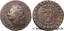 LOUIS XVI Demi-sol dit  à l écu , coins choqués 1791 Bordeaux