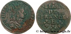 LOUIS XIV LE GRAND OU LE ROI SOLEIL Liard de cuivre, 2e type 1655 Meung-sur-Loire
