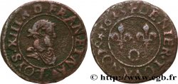 LOUIS XIII Denier tournois, type 1 (col plat) 1625 Riom XF/VF